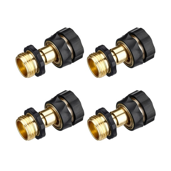 3/4' Garden Hose Quick Connect Brass Anodized Aluminum Female Male Set (4 Pack)