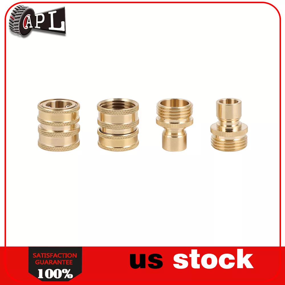 3/4" Garden Hose Quick Connect Water Hose Fit Brass Female Male Connector 2Pcs