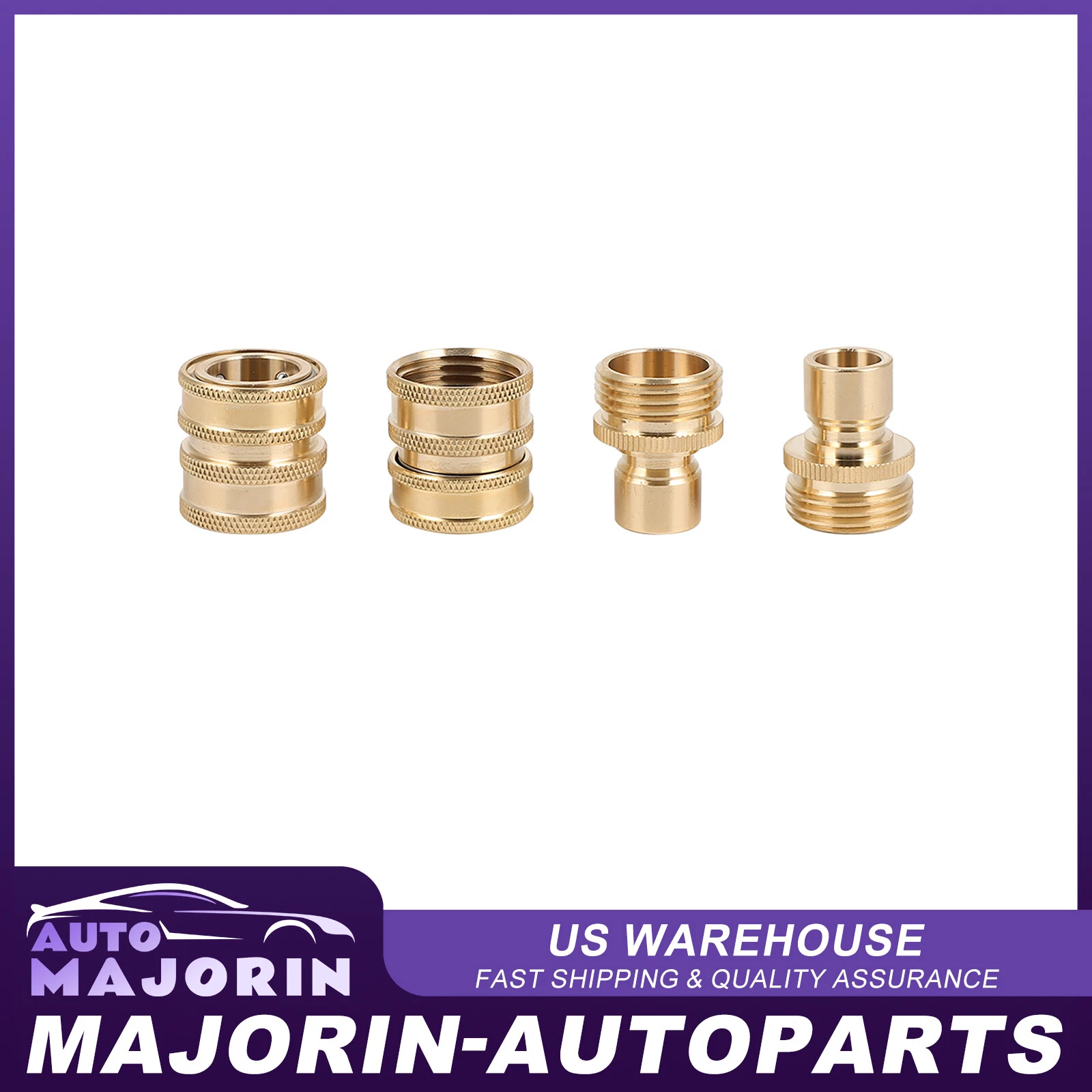 3/4" Garden Hose Quick Connect Water Hose Fit Brass Female Male Connector 2Pcs