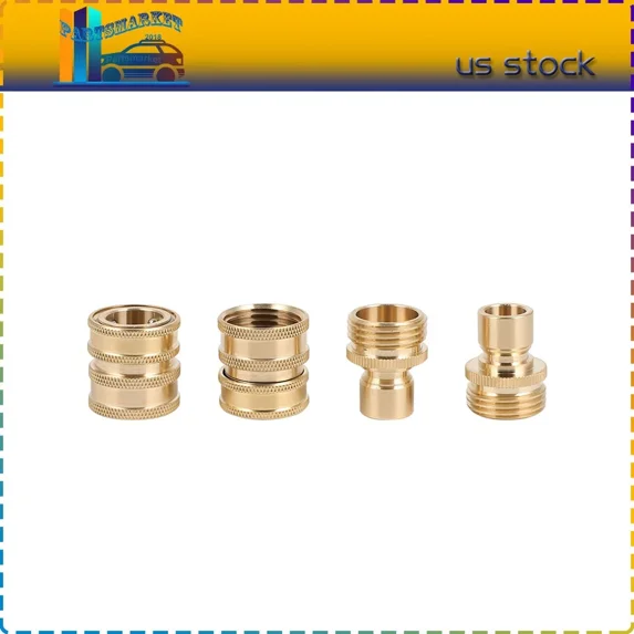 3/4" Garden Hose Quick Connect Water Hose Fit Brass Female Male Connector 2Pcs