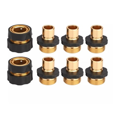 ¾ Inch Brass Garden Hose Quick Connect Set – Male & Female Adapters – Universal Water Hose Fitting