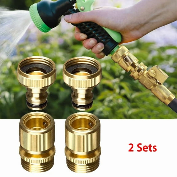 3/4" Garden Hose Quick Connector Water Solid Brass Female Male Connect Set