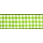 3/4" Gingham Plaid Ribbon Apple Green 3 Yard