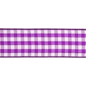 3/4" Gingham Plaid Ribbon Purple 3 Yard