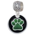 thumbnail image 1 of 3/4'' Green Paw in Black Circle - Bridesmaid Charm Bead, 1 of 4