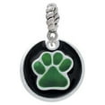 thumbnail image 1 of 3/4'' Green Paw in Black Circle - Rope Charm Bead, 1 of 1