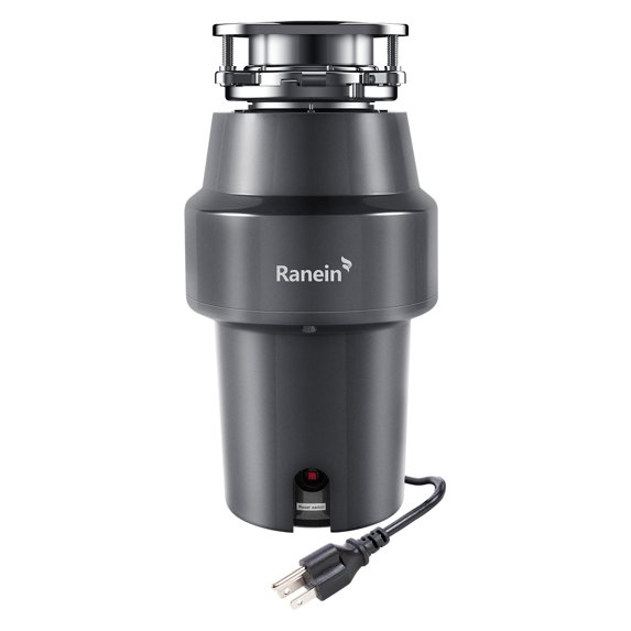 3/4 HP Garbage Disposal with Power Cord, Quiet Stainless Steel Food Waste Disposer, Continuous Feed, DeepCut 3-Stage Grinding, Anti-Jam System, Easy 3-Bolt Installation