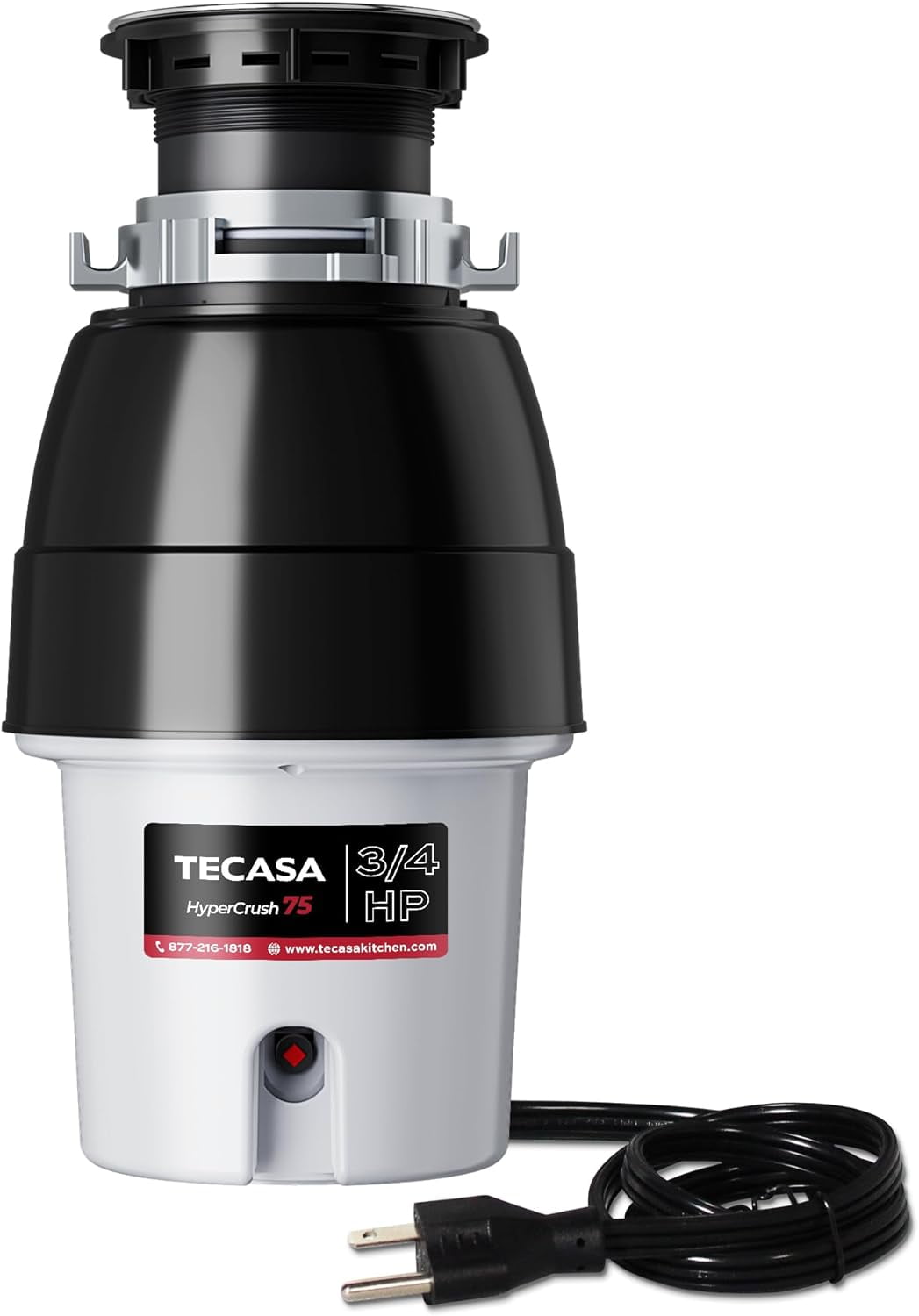 3/4 HP Black and White Continuous Feed Garbage Disposal