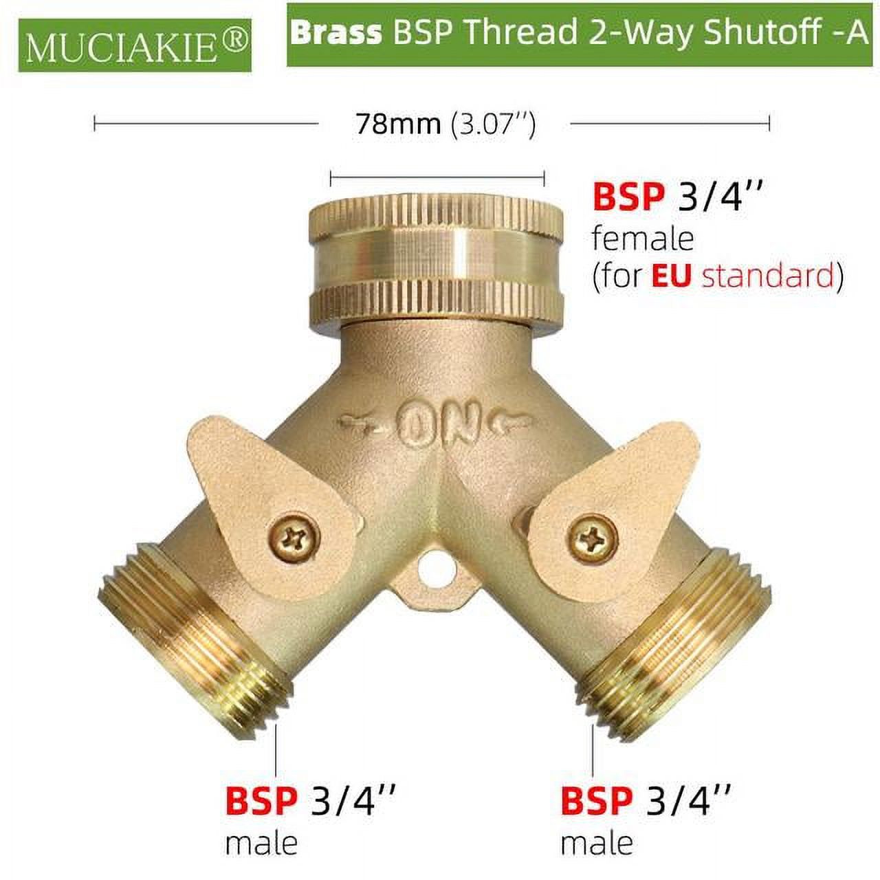 3/4‘‘ Heavy Duty Brass Garden Hose Coupling Diverter 2 Way Hose Spigot