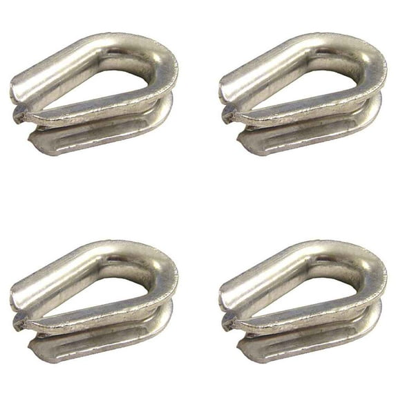 3/4" Heavy Duty Galvanized Wire Rope Thimbles - 4 Pack