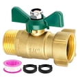 thumbnail image 1 of 3/4'' Heavy-Duty Garden Hose Ball Valve: Full-Flow (No Restricted Flow) Water Hose Shut Off Valve, Solid Brass Construction with 360 Degree Rotatable Swivel Joint, 1 of 9
