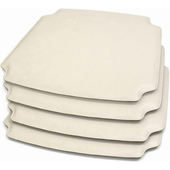 3/4" High Density Easy Care Premium Faux Leather Seat Pad for Wishbone CH24 Y Style Chairs (Natural 4pcs)