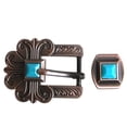 thumbnail image 1 of 3/4 Hilason Western Style Belt Buckle for Saddle Tack Headstall Concho Turquoise/Brown, 1 of 1