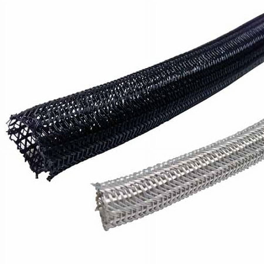 Electriduct 1/4" Self-Closing Cable Sleeve - Flame Retardant Polyester, 10 Feet Black