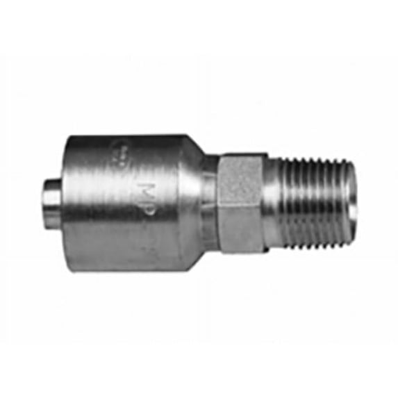 3/4" Hose X 3/4" Male Pipe NPTF Hydraulic Crimp Fitting, W-Series