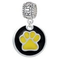 thumbnail image 1 of 3/4'' Hot Yellow Paw in Black Circle - Trust In God Charm Bead, 1 of 1