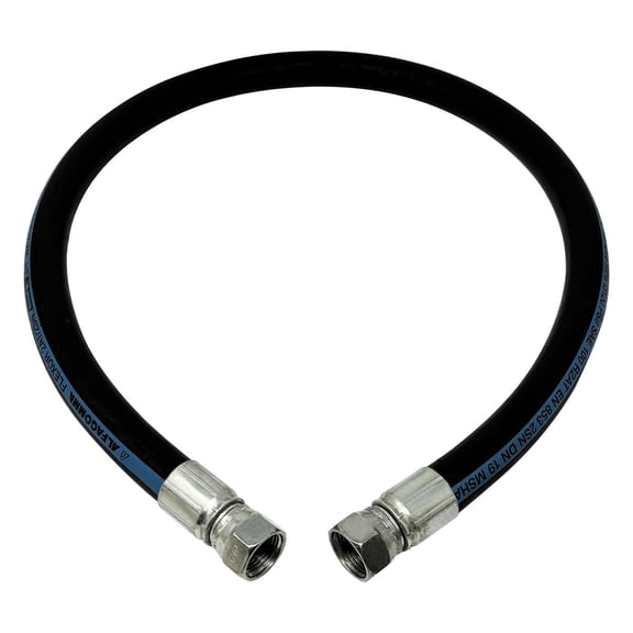 3/4" Hydraulic Hose Assembly, Double Wire Braid, Female 37° JIC Straight Swivel x Female 37° JIC Straight Swivel, 3120 PSI, 60" Length
