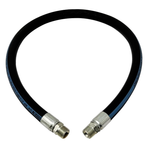 3/4" Hydraulic Hose Assembly, Double Wire Braid, Male NPT Straight x Male NPT Straight, 3120 PSI, 18" Length