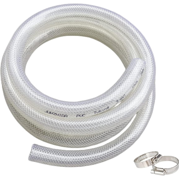 3/4" ID x 1" OD - 10 Ft High Pressure Braided Clear PVC Tubing Flexible Vinyl Tube, Heavy Duty Reinforced PVC GANGZI Tubing, BPA Free and Non Toxic
