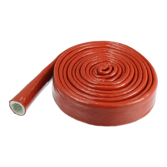 3/4" ID x 10FT Heat Shielded Fire Sleeve Silicone Coated Fiberglass Tape for Car Hose Lines Wires Electrical Wiring Red