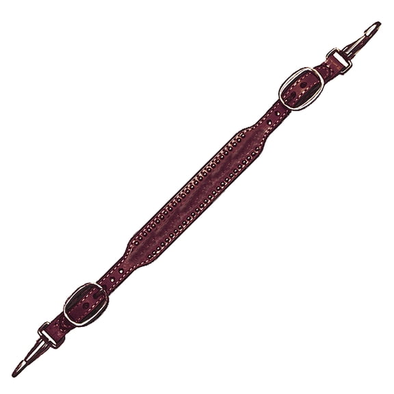 3/4 In Circle Y Horse Leather Wither Strap W/ Silver Spots Walnut