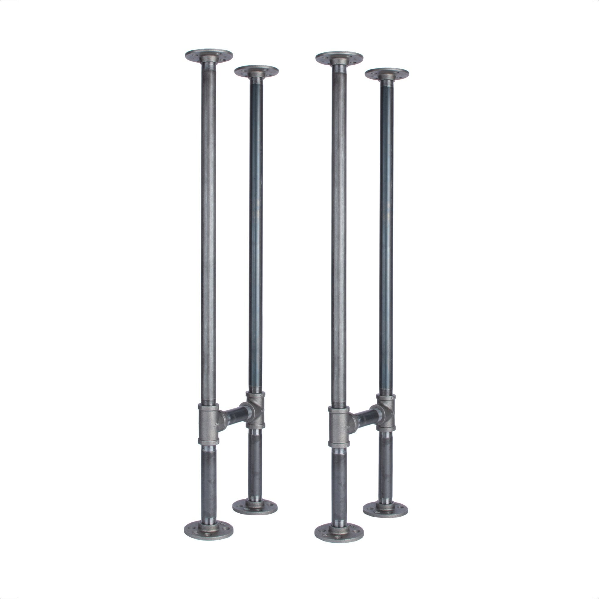 3.25 ft Dark Grey Steel Pipe Leg Kit for Console Table - 2 Pack
