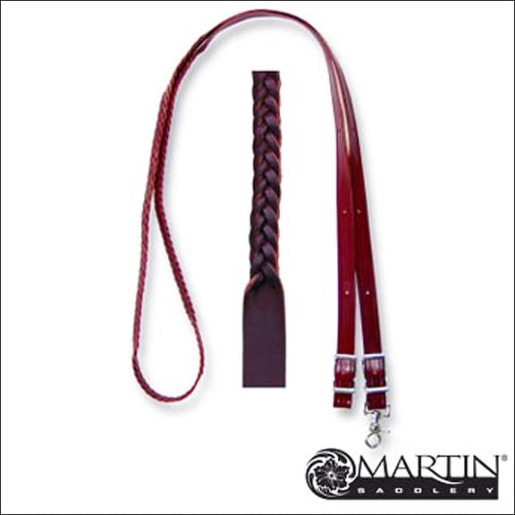 3/4 In Martin Saddlery Horse Latigo Leather Roping Rein 5 Plaits Chocolate