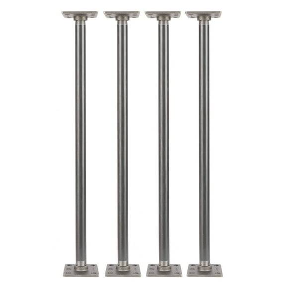 3/4 In  X 24 In  Square Flange Pipe Table Legs - 4 Pack