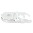thumbnail image 1 of 3/4 Inch 25 Yard Satin Ribbon Grosgrain Thin Solid Silk Wedding Bouquet Ribbon for Gift Wrapping Pure White, 1 of 6