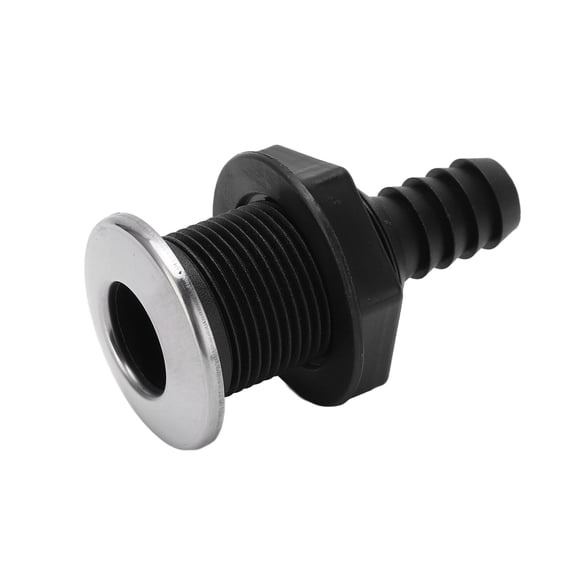 3/4 Inch Black Thru Hull Scupper Drain Fitting with Stainless Steel 316 Trim Cover for Yacht Boat Marine Ship 4in black stainless steel 316 Cover Yachts Ships