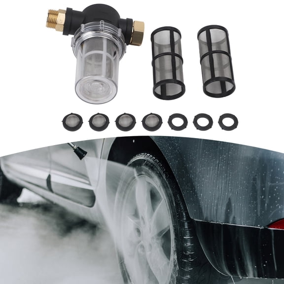 3/4 Inch Brass Car Washer Inlet Filter, High Pressure Faucet Screen For, Quick Install Black