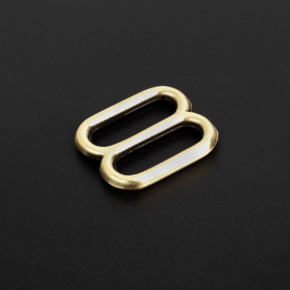 Country Brook Design® 3/4 Inch Brushed Brass Metal Round Wide-Mouth Triglide Slides, 25 Pack