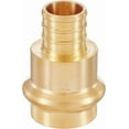 thumbnail image 1 of 3/4 Inch Copper PEX Crimp Adapter - Brass Full Port Coupling for Copper and PEX Pipe Connections, 1 of 4