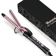 3/4 Inch Curling Iron for Short Hair, Dual Voltage Hair Curling Iron Ceramic,Professiona Curling Wand Tourmaline(Rose Gold)