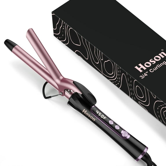 3/4 Inch Curling Iron for Short Hair, Dual Voltage Hair Curling Iron Ceramic,Professiona Curling Wand Tourmaline(Rose Gold)