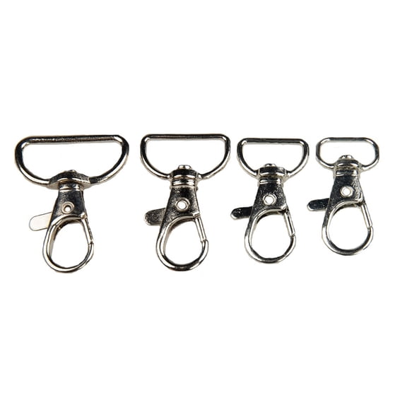 3/4 Inch D Ring Swivel Snap Hook - Silver - 25 Pack