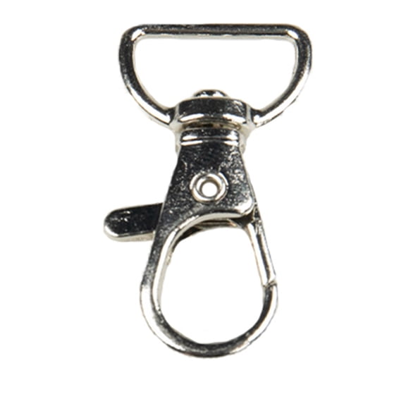 3/4 Inch D Ring Swivel Snap Hook - Silver - 5 Pack