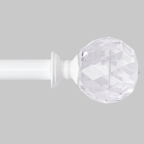 WL.Rocaille 3/4" Metal Round Clear Acrylic Ball Finials Adjustable Curtain Rod, 28"-48"