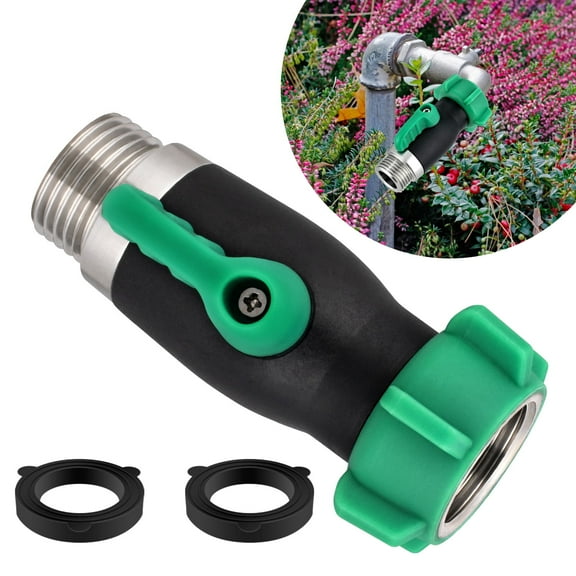 3/4 Inch Full-Flow Garden Hose Ball Valve – 304 Lead-Free Stainless Steel Shutoff Valve with 360° Rotatable Swivel Joint