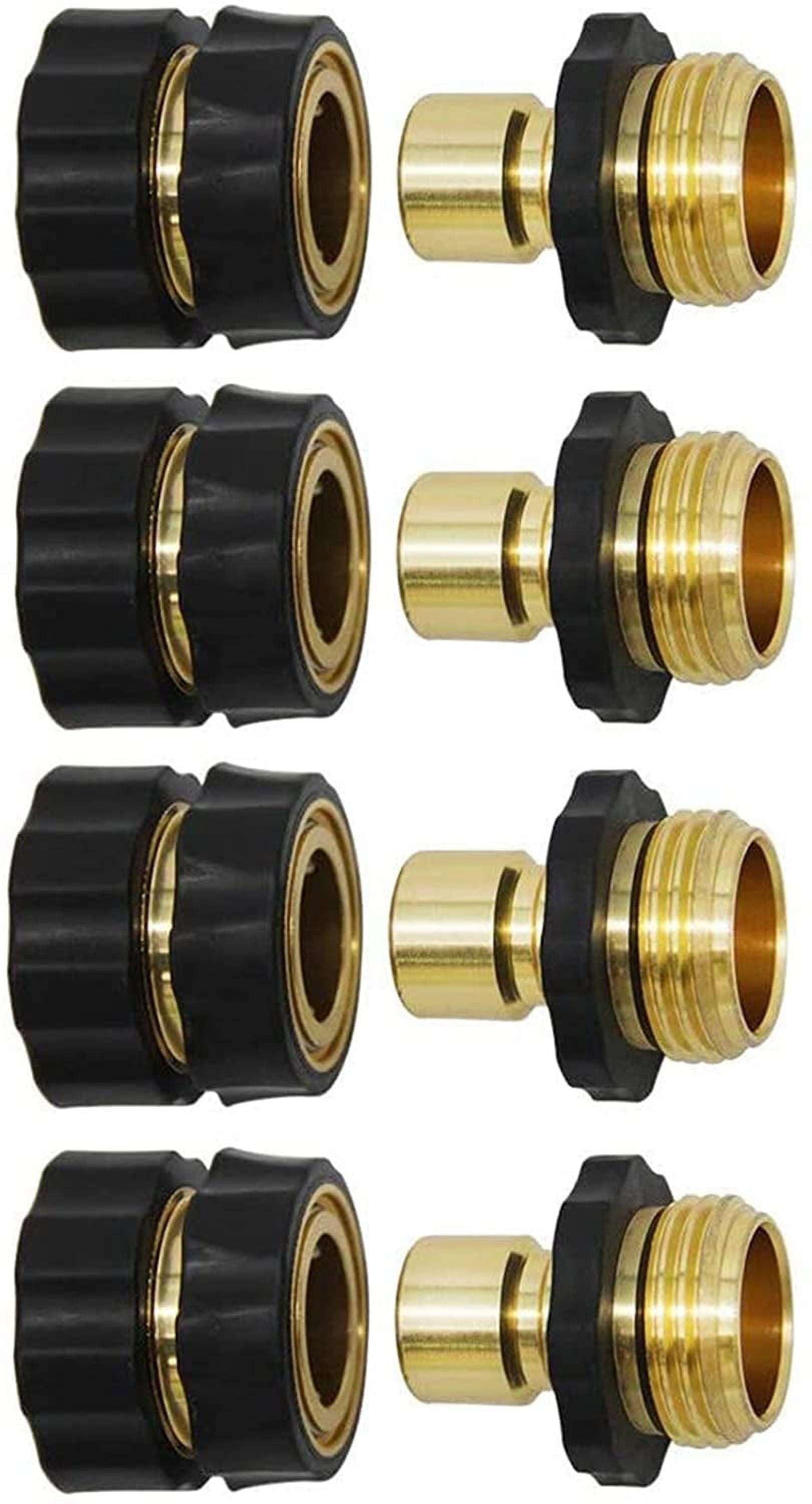 3/4 Inch Garden Hose Fitting Quick Connector Male and Female Set, 4 Set, Garden Hose Adapter, Quick Connect Hose Fittings, Garden Hose Connector, Hose Attachment