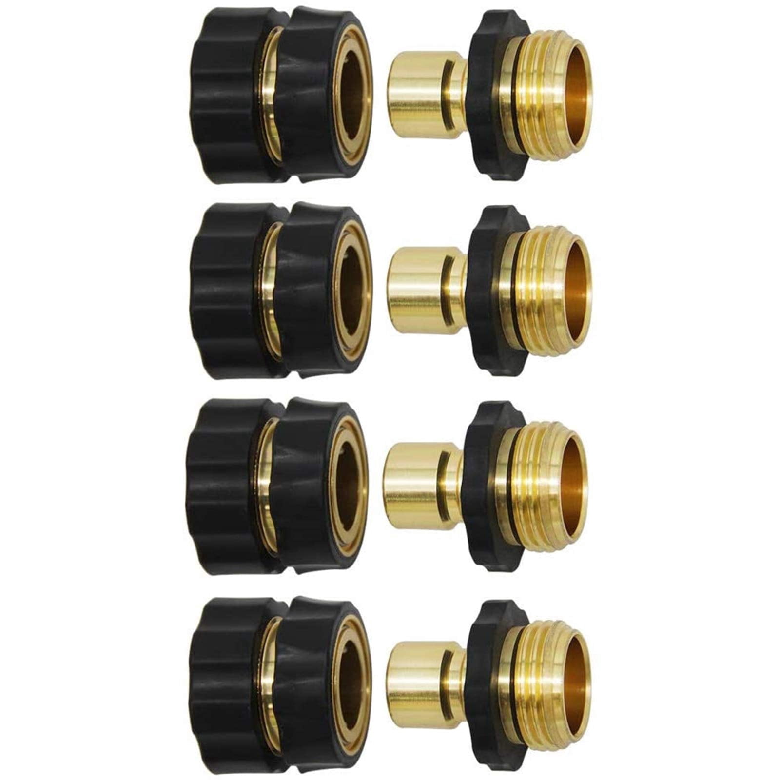 3/4 Inch Aluminum Garden Hose Quick Connector Fitting 4 Sets