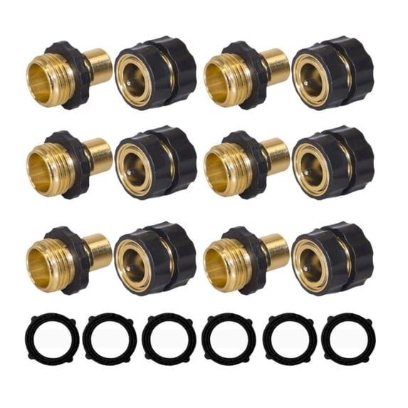 3/4 Inch Garden Hose Quick Connect Fittings Male Female No Leak Water Pipe Coupler Adapter For Yard Irrigation System