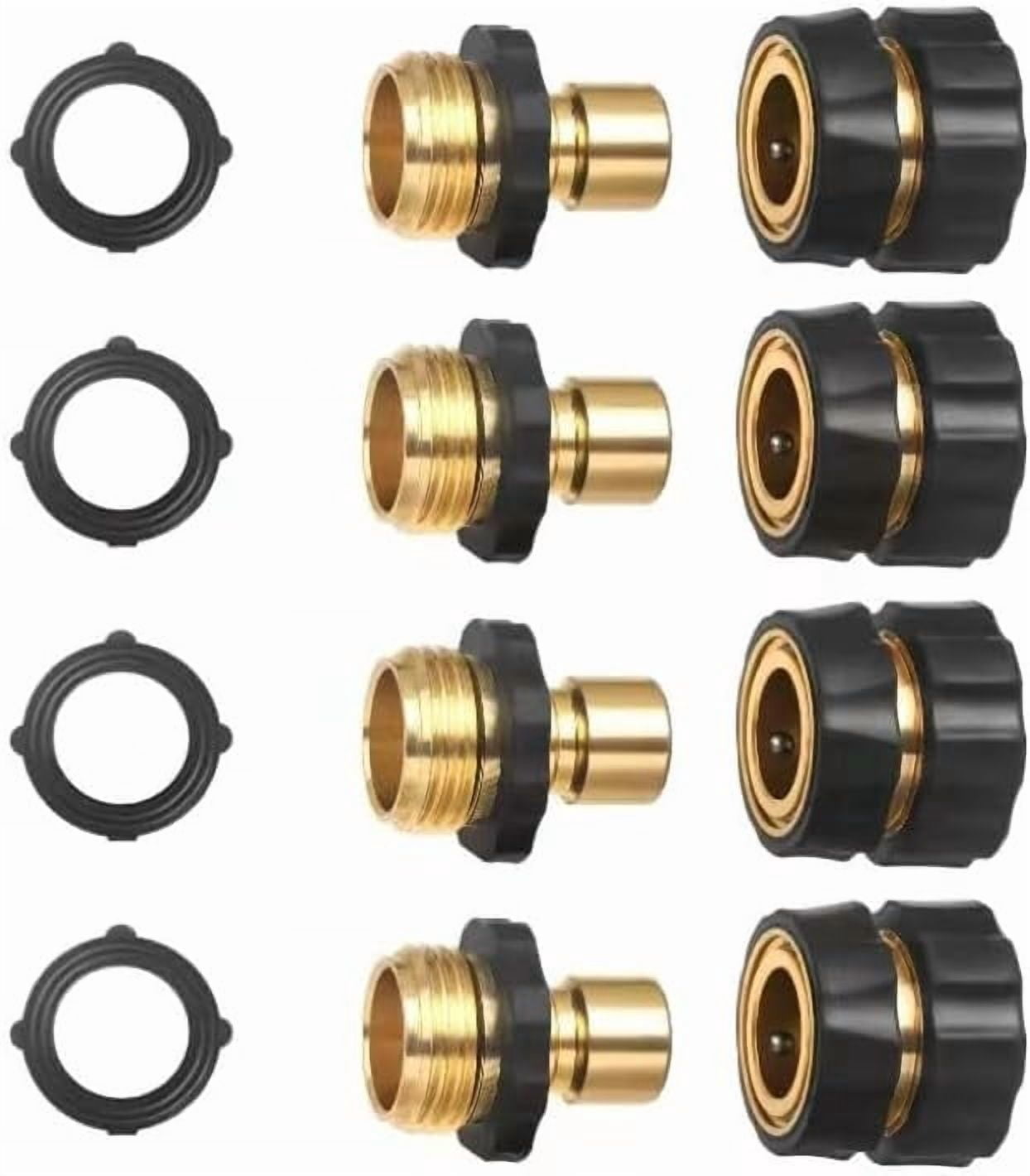 3/4 Inch Garden Hose Quick Connect Fittings, Male and Female Hose Connector Set for Sprinkler, Pressure Washer, Garden and Outdoor Use