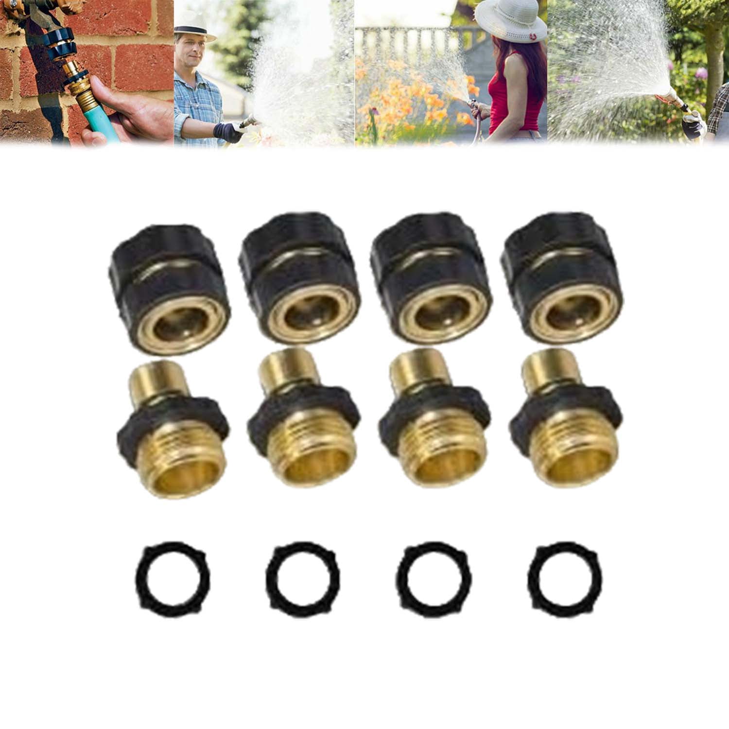 3/4 Inch Garden Hose Quick Connector with Clamps Male and Female Hose ...