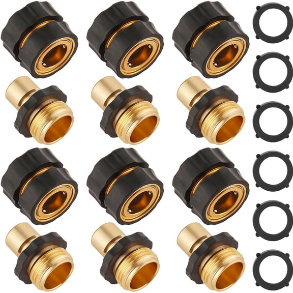 3/4 Inch Garden Hose Quick Connector Fittings, Easy Connector Fitting, Male and Female Set