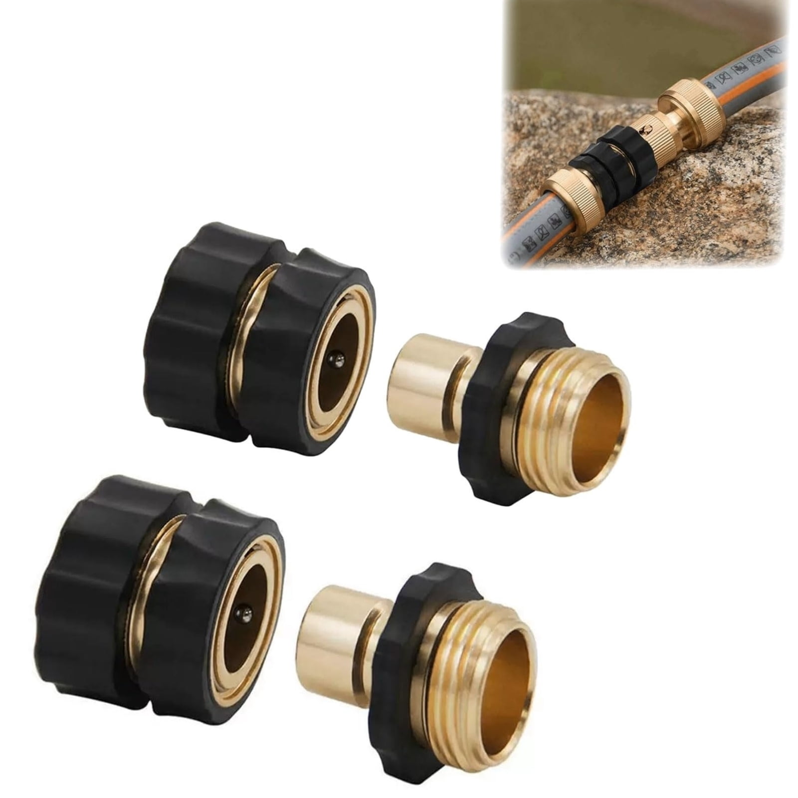 3/4 Inch Garden Hose Quick Connector, Quick Connect Hose Fittings with Gasket, Robust and lightweight structure