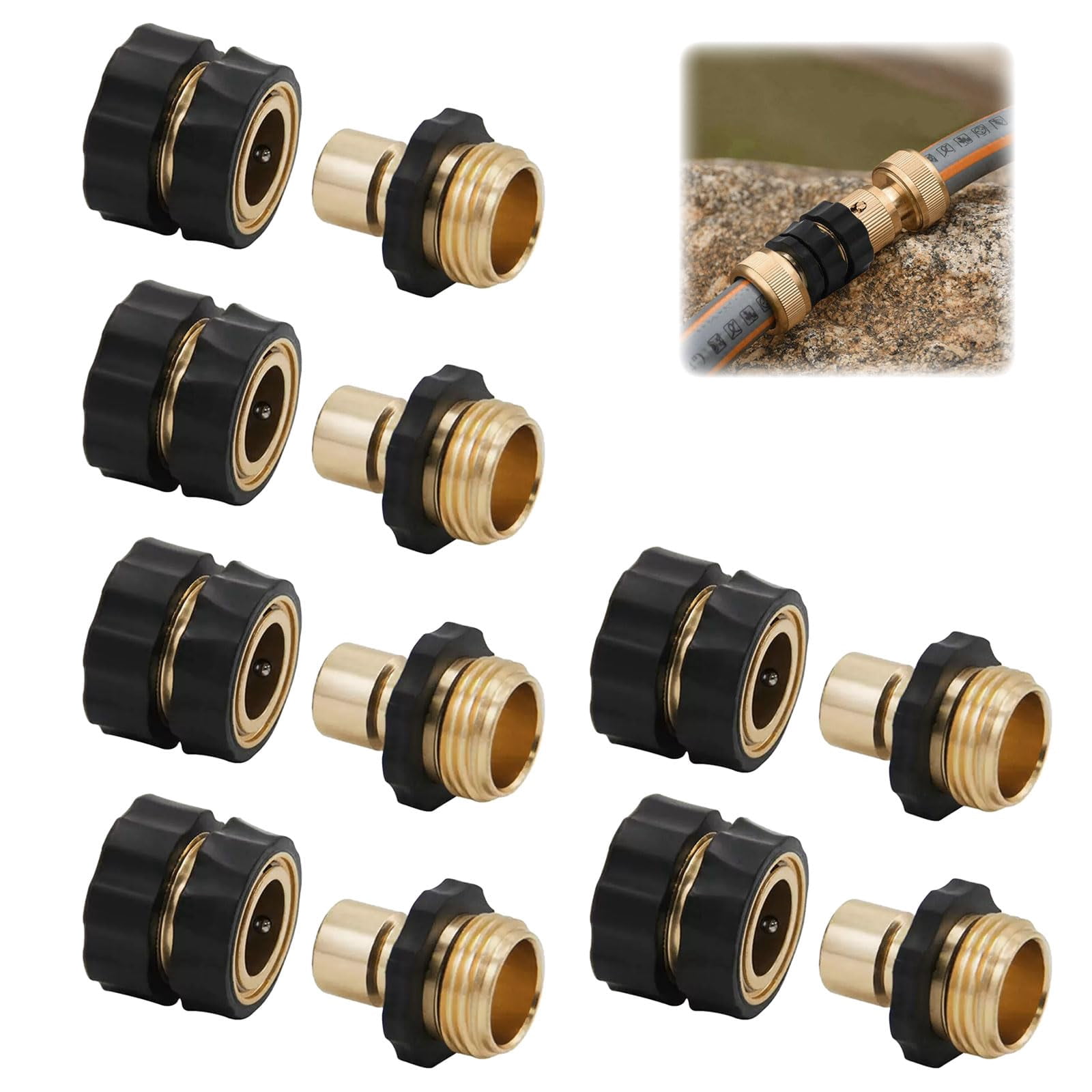 3/4 Inch Garden Hose Quick Connector, Quick Connect Hose Fittings with Gasket, Robust and lightweight structure