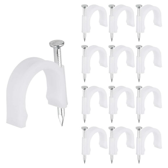 3/4 Inch Half Clamp J-Hook with Nail Pex Pipe Fixture, White, 35mm Nail, 210 Pack