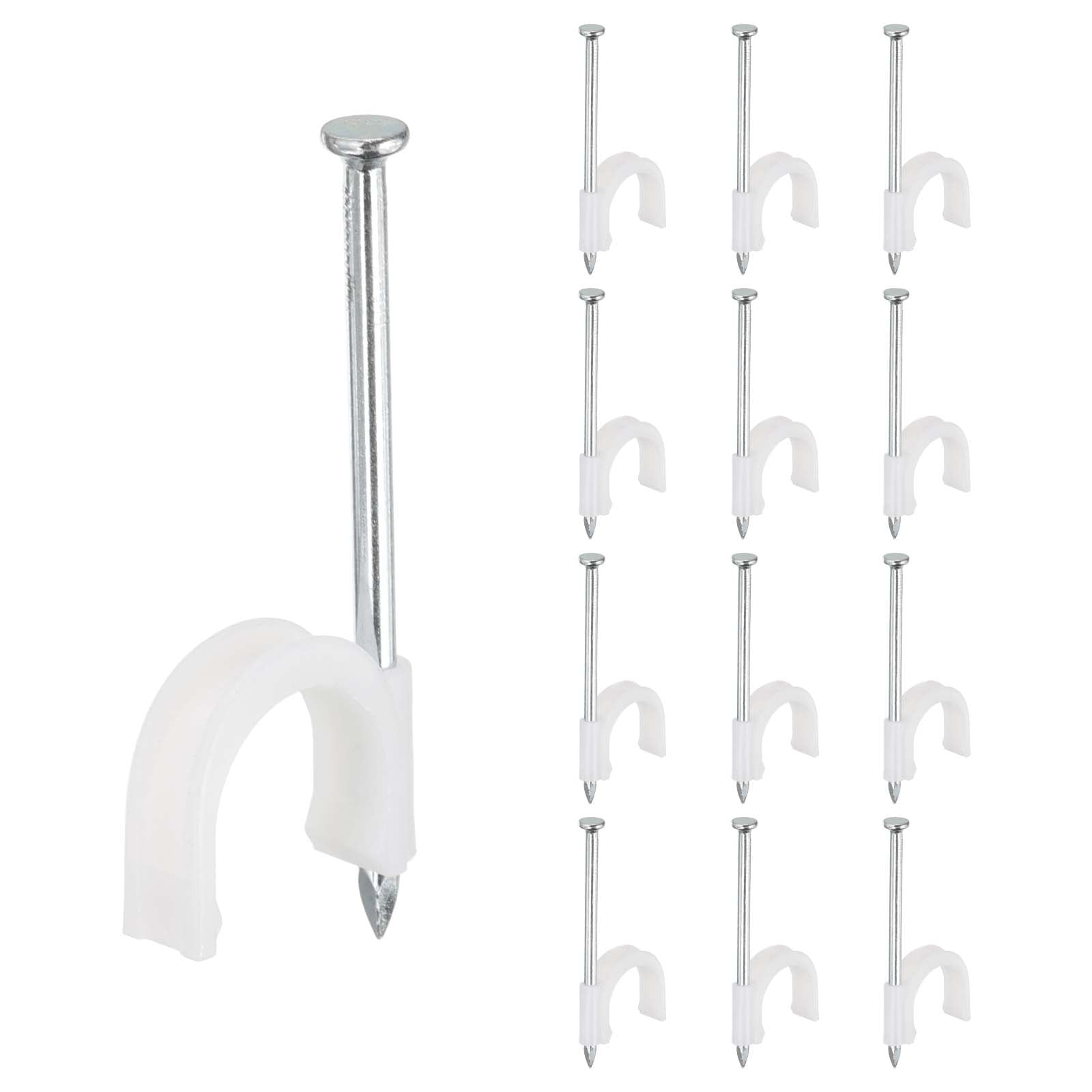 3/4 Inch Half Clamp J-Hook with Nail Pex Pipe Fixture, White, 65mm Nail, 70 Pack