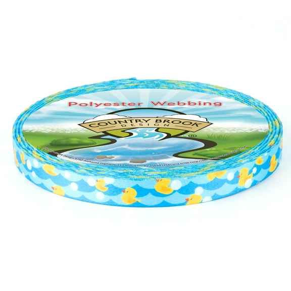 Country Brook Design® 3/4 Inch Just Ducky Polyester Webbing, 5 Yards